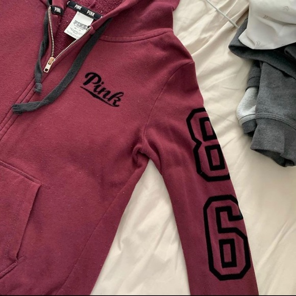 PINK BRAND BURGUNDY SWEATER - Picture 2 of 3